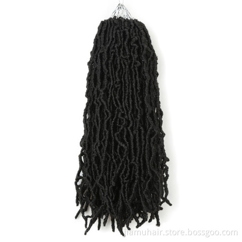 Synthetic Soft Goddess Braiding Dreadlocks Hair Wholesale Nu Loc Crochet Hair 36 24 18 Inches Faux Locs Extension